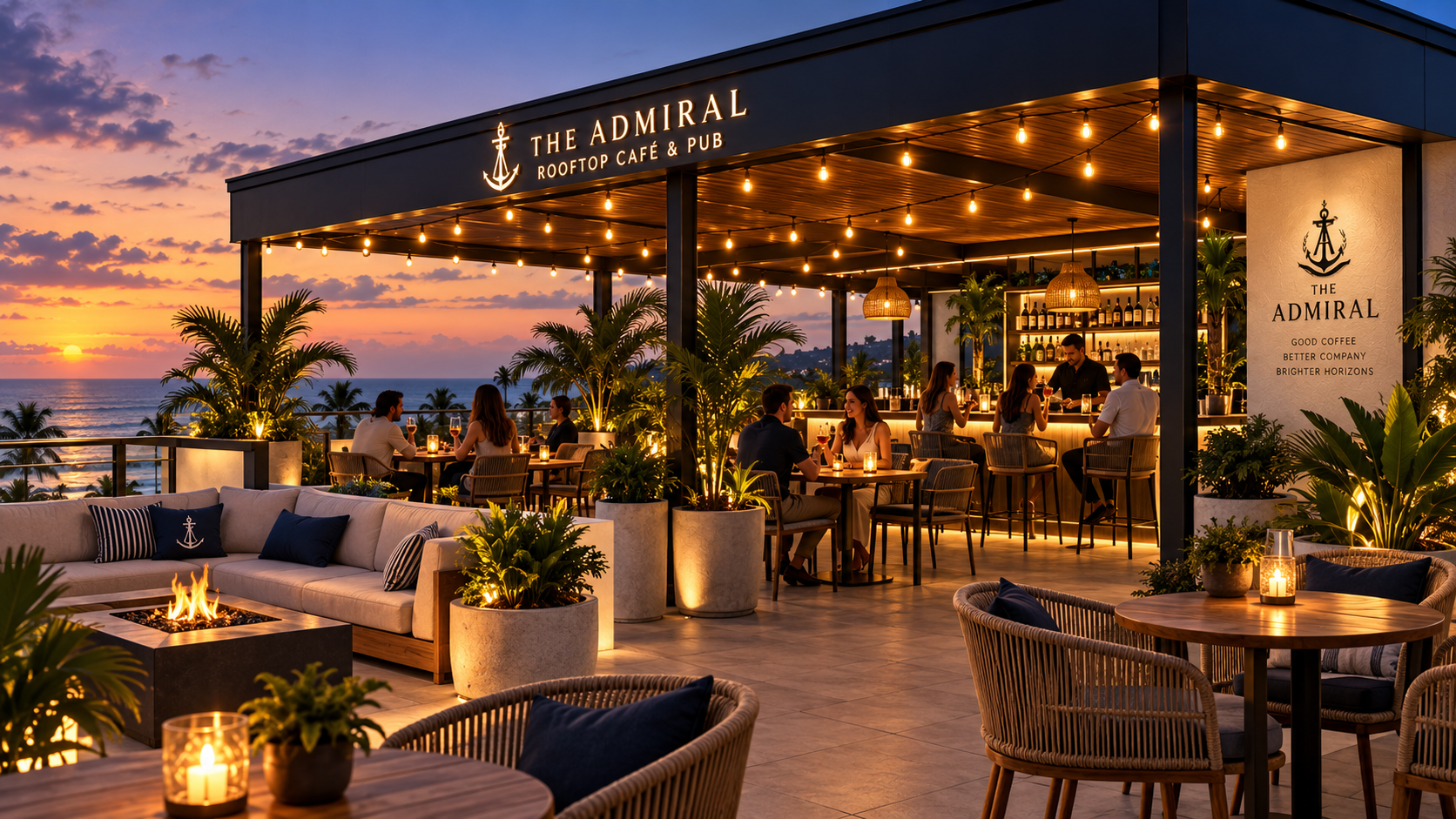 Concept rendering of The Admiral Rooftop cafe and pub