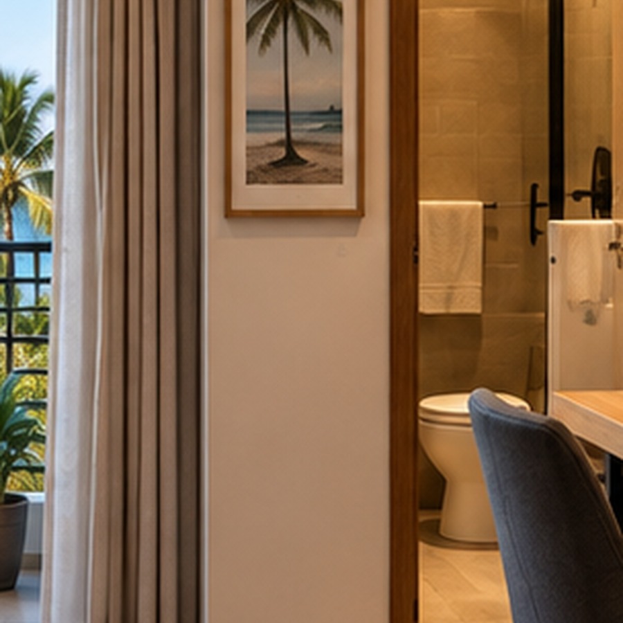 Private bathroom inside The Admiral studio
